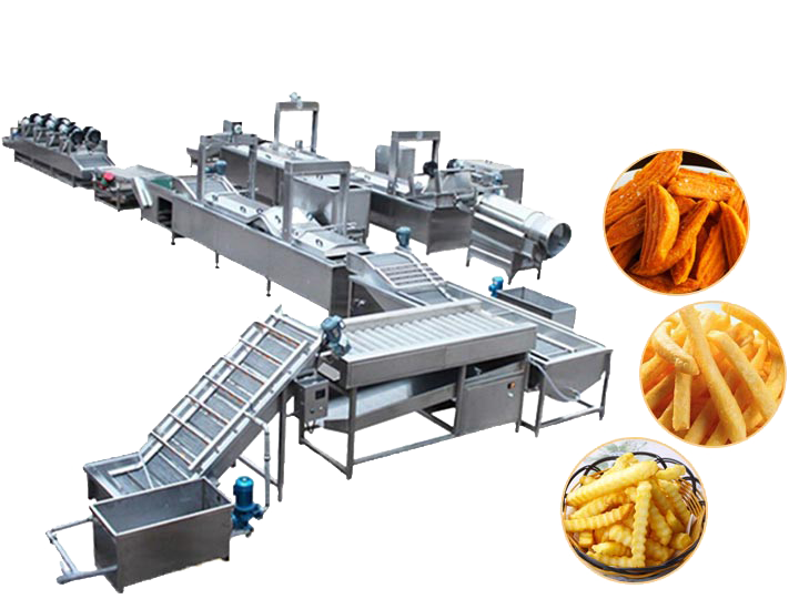 Linha de produção de batatas fritas