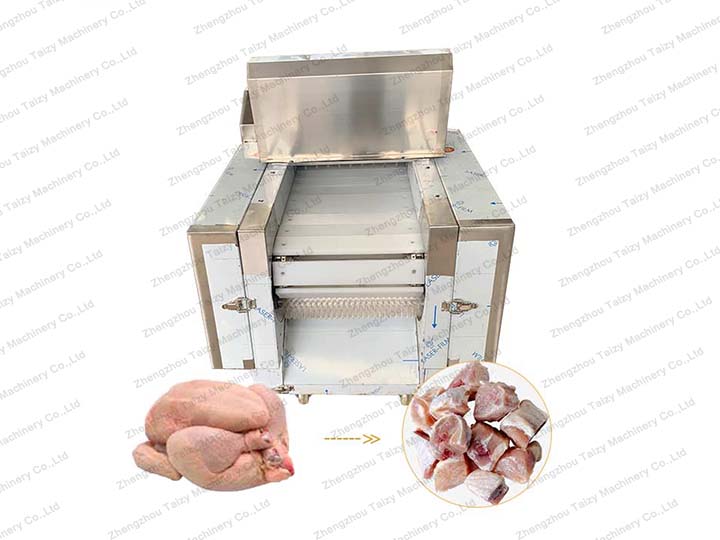 Chicken meat cutting machine