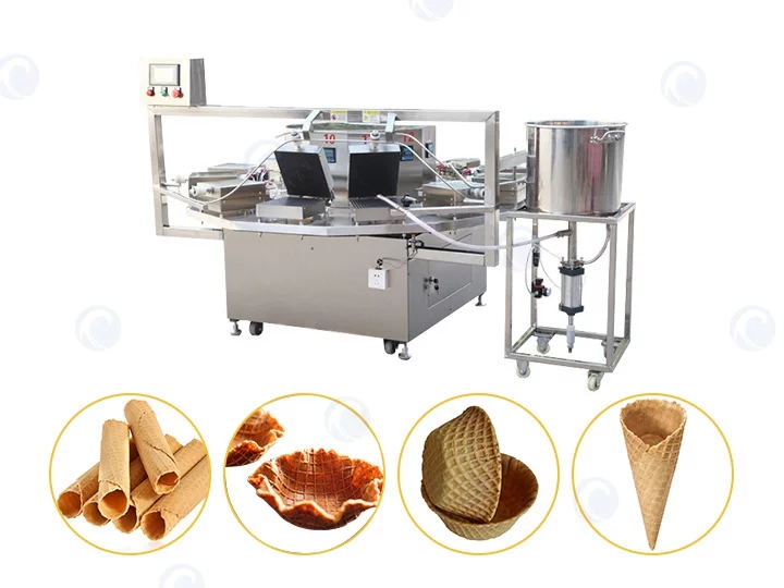 Machine de fabrication de cornets de crème glacée croustillante semi-automatique à vendre